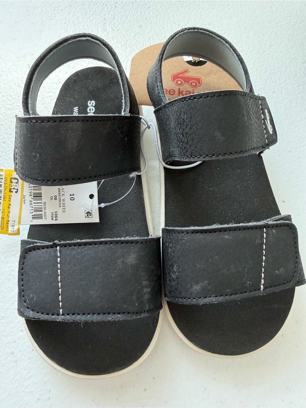 See Kai Run Kids Black Velcro Sandals